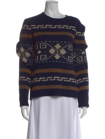 Pre-owned Pendleton Lambswool Printed Sweater In Blue