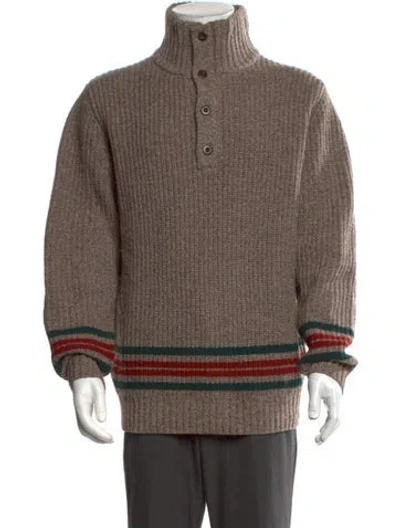 Pre-owned Pendleton Lambswool Striped Pullover In Brown