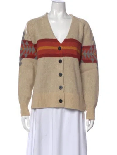 Pre-owned Pendleton Lambswool Striped Sweater In Neutral