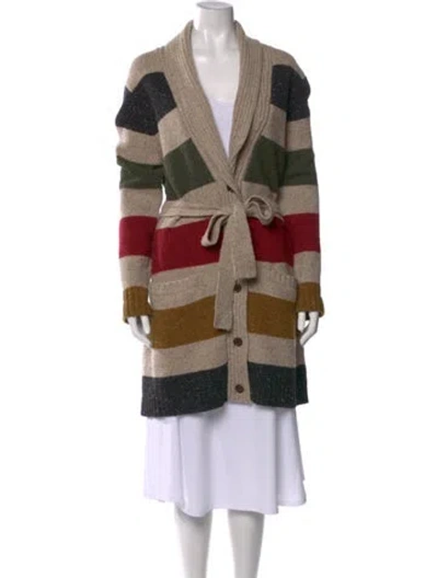 Pre-owned Pendleton Lambswool Striped Sweater In Neutral