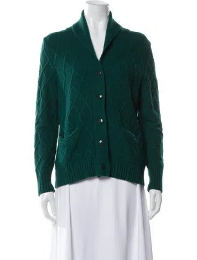 Pre-owned Pendleton Lambswool V-neck Sweater In Green