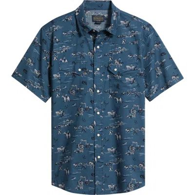 Pendleton Laramie Short Sleeve Snap-up Western Shirt In Blue