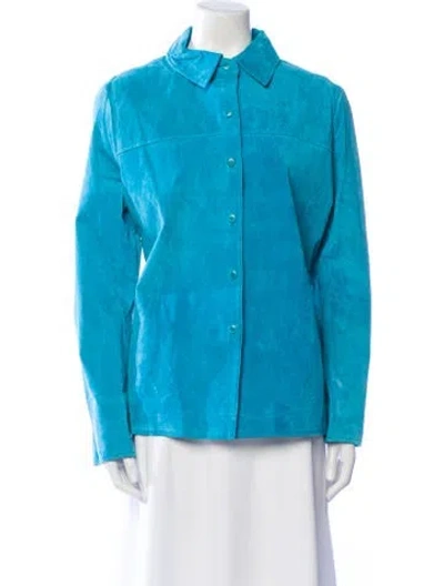 Pre-owned Pendleton Leather Jacket W/ Tags In Blue