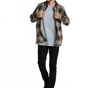 Pendleton Lodge Long Sleeve Plaid Shirt In Brown Aqua Block Plaid
