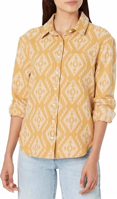 Pendleton Long Beach Chamois Shirt In Curry/brown Sugar In Yellow
