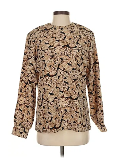 Pre-owned Pendleton Long Sleeve Blouse In Brown