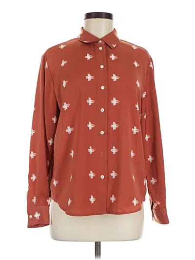 Pre-owned Pendleton Long Sleeve Blouse In Brown