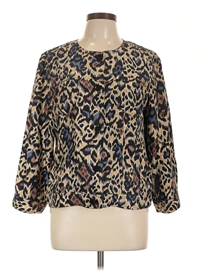 Pre-owned Pendleton Long Sleeve Blouse In Gold