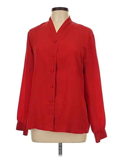 Pre-owned Pendleton Long Sleeve Blouse In Red