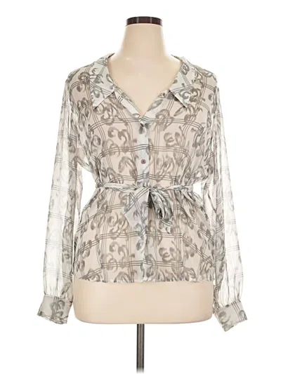 Pre-owned Pendleton Long Sleeve Blouse In Silver