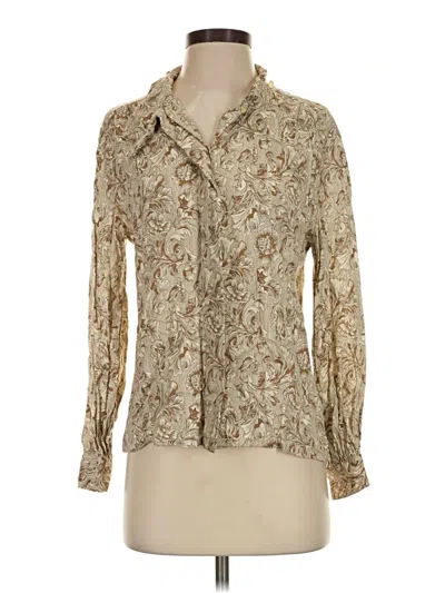 Pre-owned Pendleton Long Sleeve Blouse In Tan