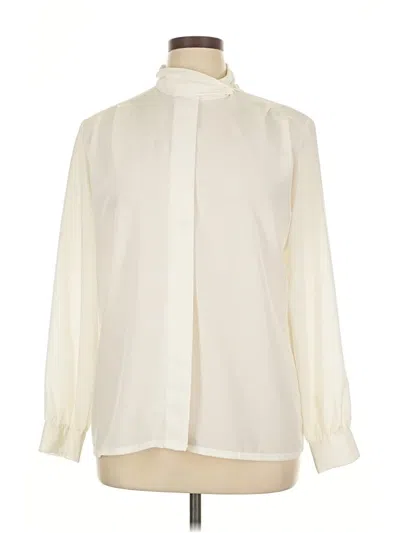 Pre-owned Pendleton Long Sleeve Blouse In White