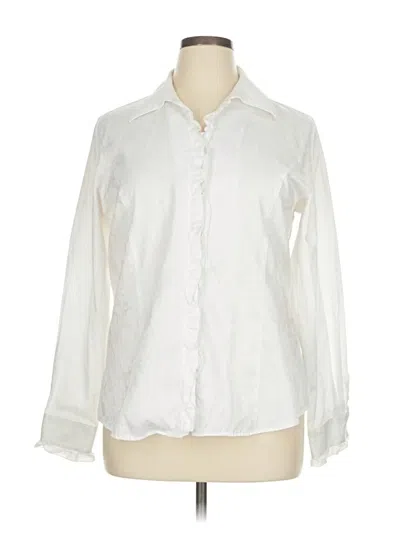 Pre-owned Pendleton Long Sleeve Blouse In White