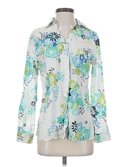 Pre-owned Pendleton Long Sleeve Blouse In White