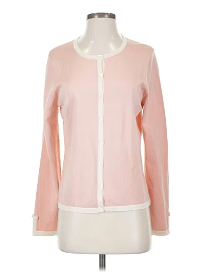 Pre-owned Pendleton Long Sleeve Silk Top Pink Square Neckline Tops