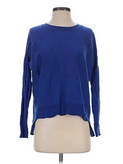 Pre-owned Pendleton Long Sleeve Top Blue Crew Neck Tops