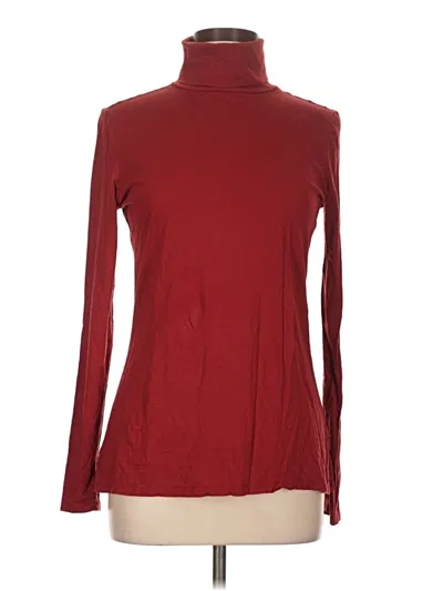 Pre-owned Pendleton Long Sleeve Top Burgundy Turtleneck Tops