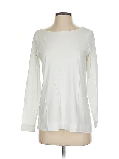 Pre-owned Pendleton Long Sleeve Top Ivory Boatneck Tops In White
