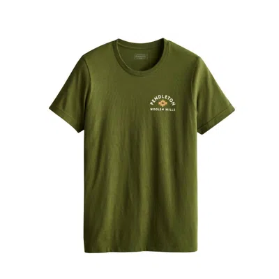 Pendleton Men's Bison Graphic Tee In Military Green