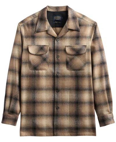 Pendleton Men's Board Long-sleeve Shirt In Tan,taupe Ombre