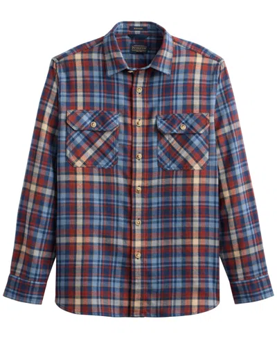 Pendleton Men's Burnside Flannel Long-sleeve Shirt In Blue,red Plaid
