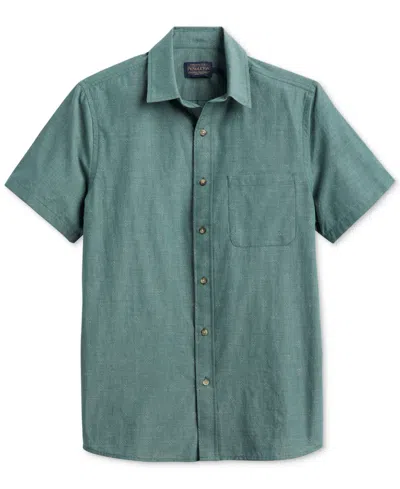 Pendleton Men's Colfax Chambray Short Sleeve Button-front Shirt In Green