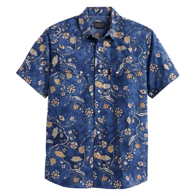 PENDLETON MEN'S LARAMIE SHORT SLEEVE WOVEN SHIRT IN BATIK FLORAL NAVY