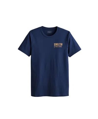 Pendleton Men's Original Western Graphic Short Sleeve T-shirt In Navy,gold