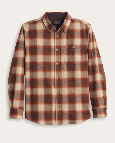 Pendleton Men's Plaid Elbow-patch Trail Shirt In Rust White Plaid In Multi