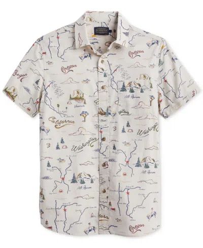 Pendleton Men's Shoreline Print Short Sleeve Button-front Shirt In Neutral