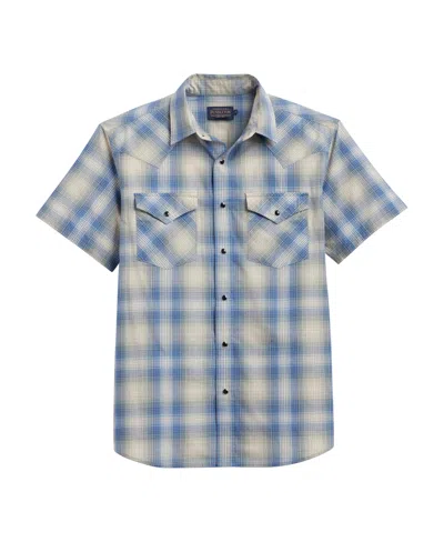 Pendleton Men's Short Sleeve Frontier Shirt In Blue,green Plaid