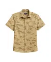 Pendleton Laramie Cowboy Print Short Sleeve Snap-up Western Shirt In Gold