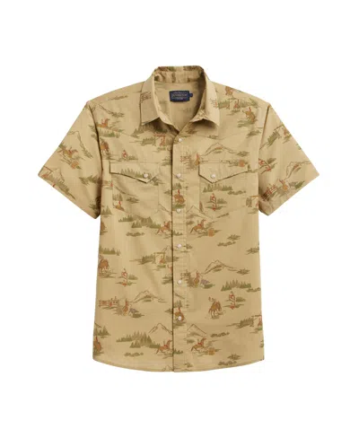 Pendleton Men's Short Sleeve Laramie Shirt In Ranch Rodeo Tan