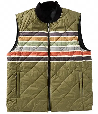 Pendleton Men's Wildwood Reversible Vest In Black Outdoor Stripe In Multi