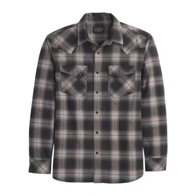 Pendleton Men's Wyatt Snap Front Shirt In Charcoal Grey Plaid In Gray