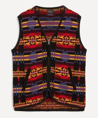 Pendleton Mens Jacquard Vest In Black