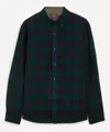 Pendleton Mens Lined Collar Black Watch Tartan Shirt In Green