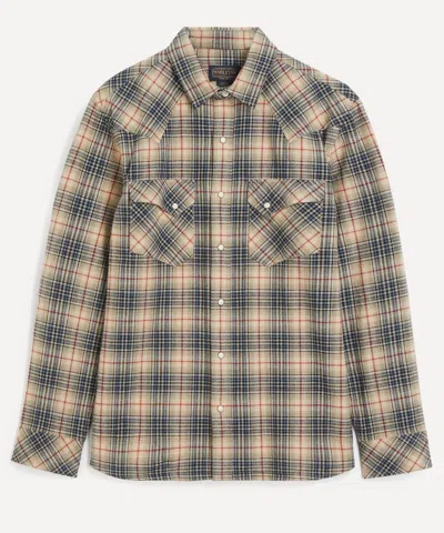 Pendleton Mens Wyatt Western Check Shirt In Blue