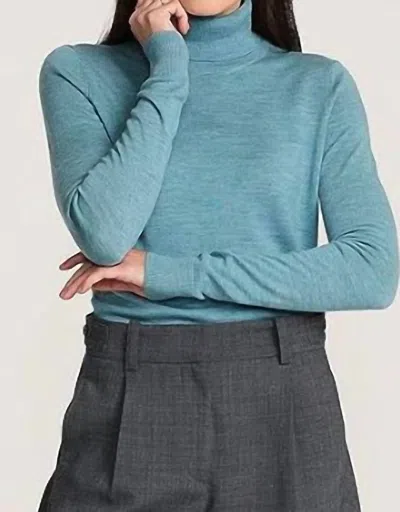 Pendleton Merino Turtleneck Sweater In Sea Blue