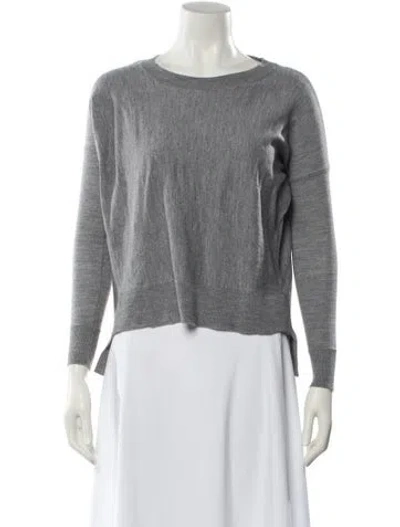 Pre-owned Pendleton Merino Wool Bateau Neckline Sweater In Gray