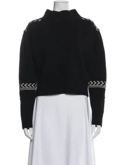 Pre-owned Pendleton Merino Wool Graphic Print Sweater In Black