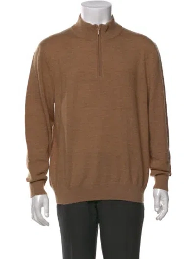 Pre-owned Pendleton Merino Wool Mock Neck Pullover In Neutral