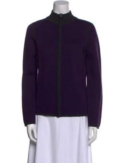 Pre-owned Pendleton Merino Wool Mock Neck Sweater In Purple