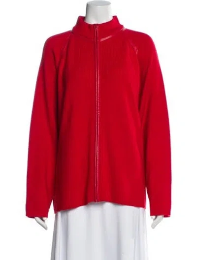 Pre-owned Pendleton Merino Wool Mock Neck Sweater In Red