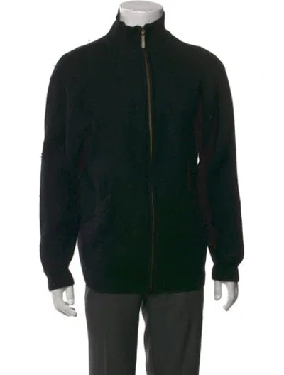 Pre-owned Pendleton Merino Wool Open Front Cardigan In Black