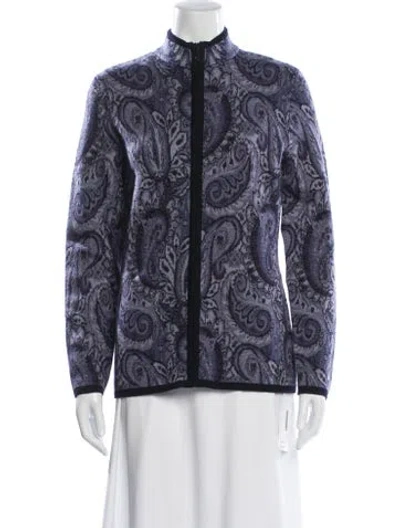 Pre-owned Pendleton Merino Wool Printed Evening Jacket In Purple