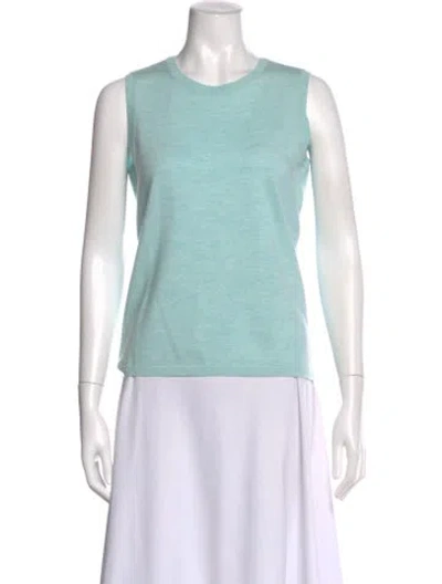 Pre-owned Pendleton Merino Wool Scoop Neck Sweater In Green