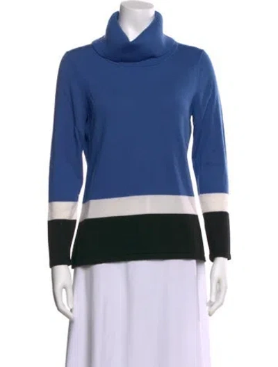 Pre-owned Pendleton Merino Wool Striped Sweater In Blue