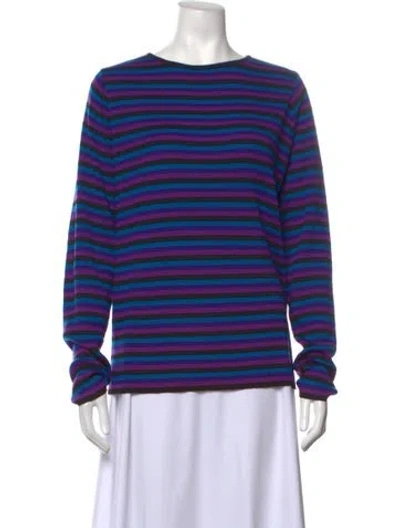 Pre-owned Pendleton Merino Wool Striped Sweater In Purple
