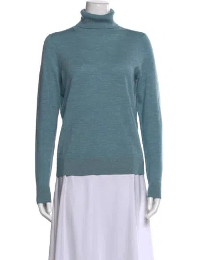 Pre-owned Pendleton Merino Wool Turtleneck Sweater In Blue